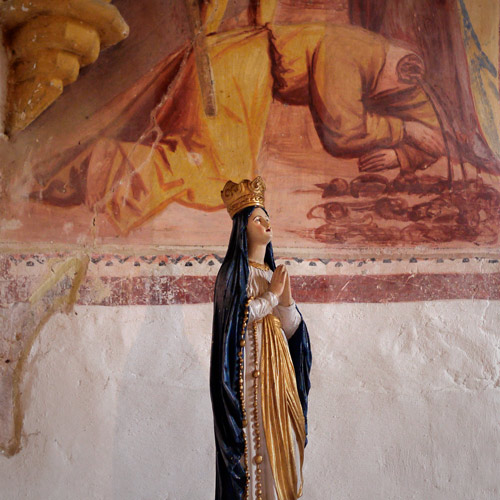 Statue of the Virgin Mary, Church of St John the Baptist, Lake Bohij, Slovenia.