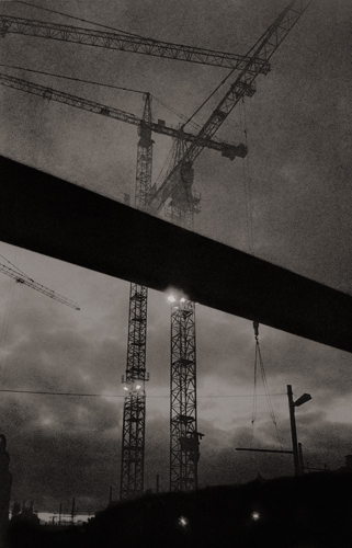 Docklands crane at dusk