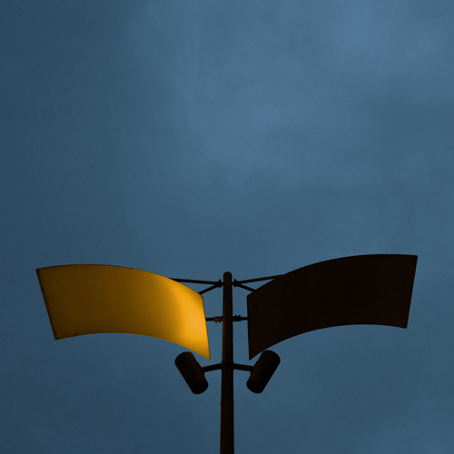 Close up of street sign at night in Rijeka, Croatia